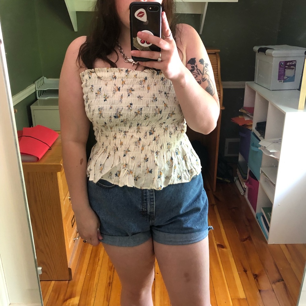 NWT floral american eagle tube top